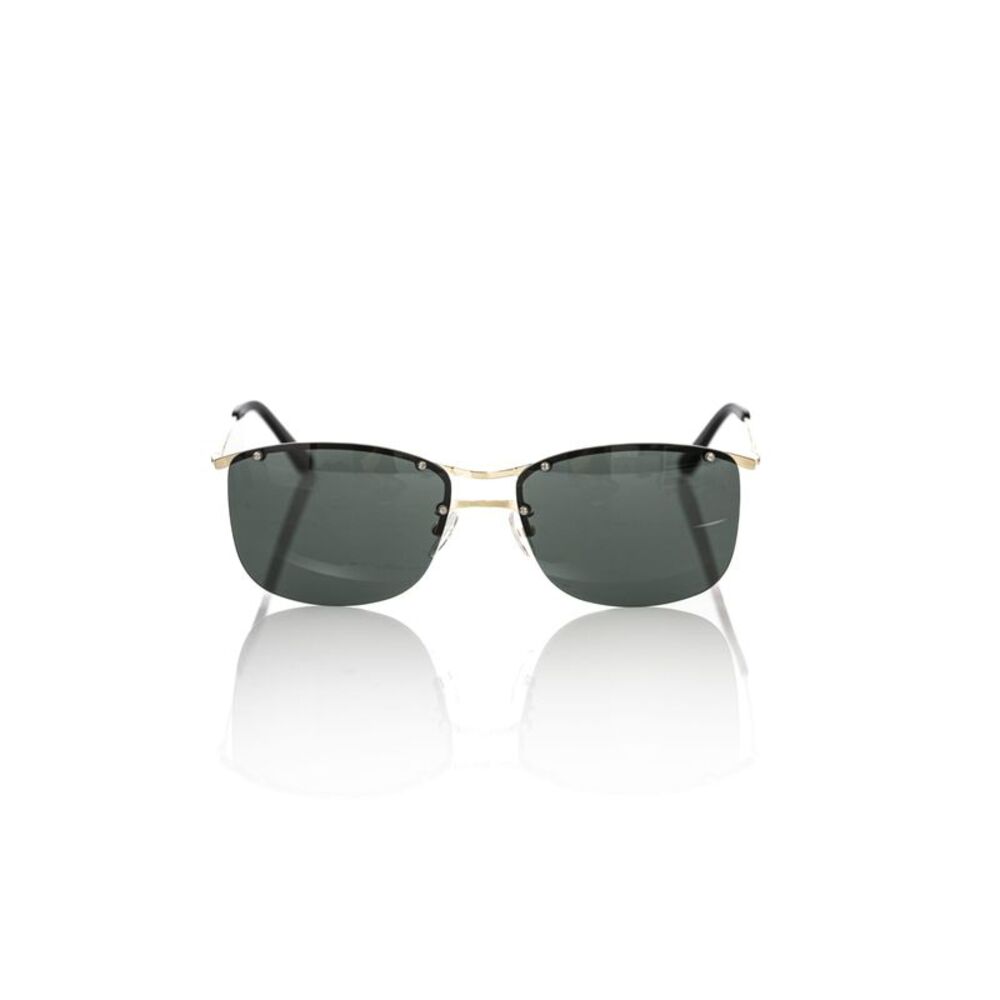 Frankie Morello Black Metallic Fibre Men Men's Sunglasses